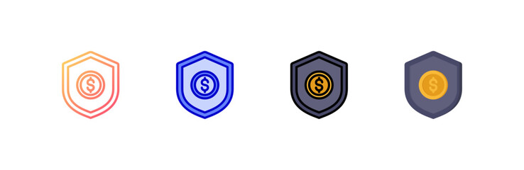 Obraz premium Secure icon set multiple style collection