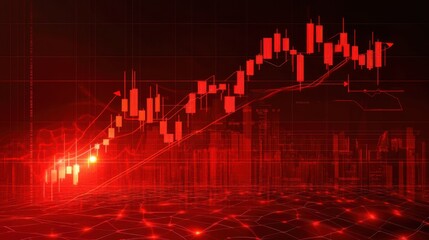 Bearish stock market illustration with downward arrows and red trend lines
