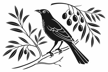 bowerbird sihouette black vector