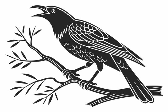 bowerbird sihouette black vector
