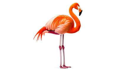 Obraz premium American flamingo bird isolated on white background