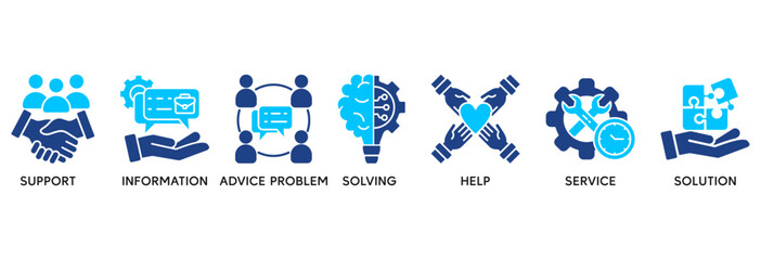 Help desk icon set vector illustration concept relate to support, information, advice, problem solving, help, service and solutions