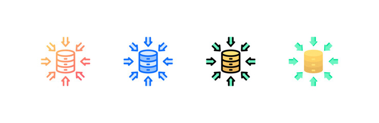Database icon set multiple style collection