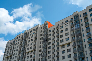 Exterior of Residential building with many windows and flats
