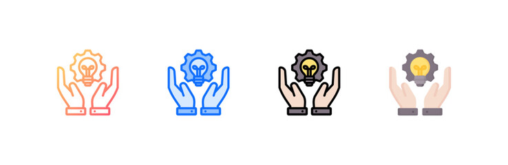 Development icon set multiple style collection