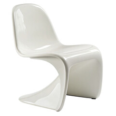 White Panton Chair, isolated PNG transparent background