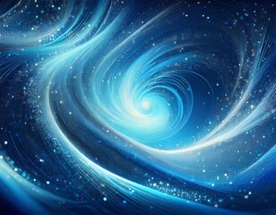 Fototapeta premium a swirl of glowing blue particles varying in size and intensity creating a mesmerizing cosmic energy effect with a soft white background