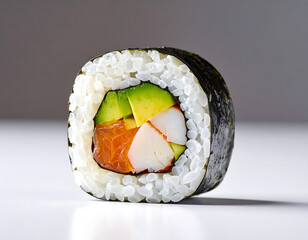 Delicious california roll sushi with salmon and avocado