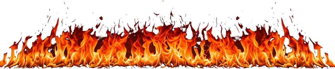 fire border frame with transparent background