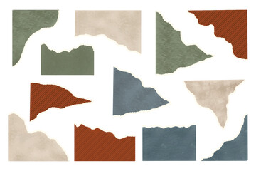 Vintage Torn Paper Illustration Collection