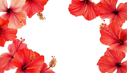 Red Hibiscus Flower Frame