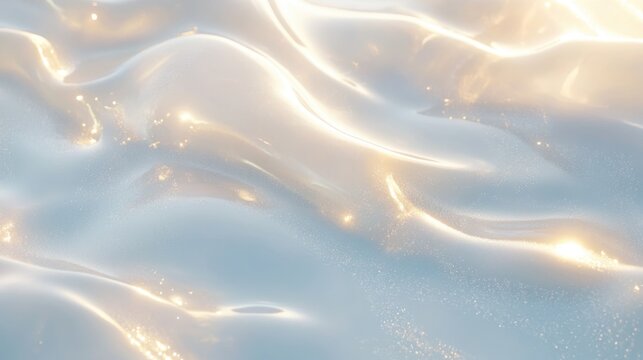 Radiant glitter trails appearing like jetstream paths across a bright white canvas