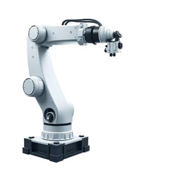 Industrial robot arm isolated on transparent background