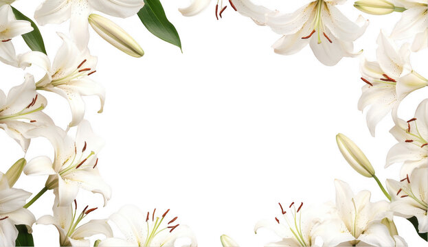 White Lily Frame,  Funeral, Sympathy, Remembrance