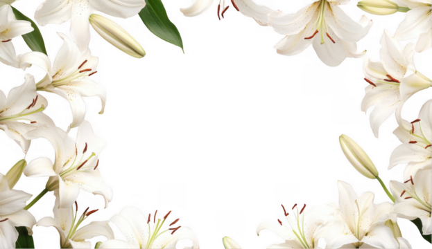 White Lily Frame,  Funeral, Sympathy, Remembrance