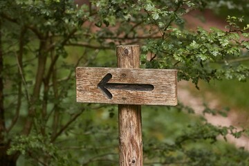 Hiking Direction Sign on Trail