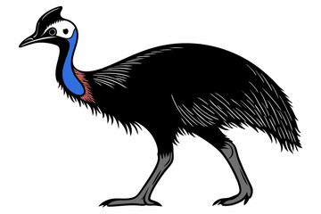 cassowary sihouette black vector