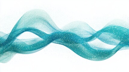 White background featuring radiant glitter lines in flowing shapes like a gentle wind