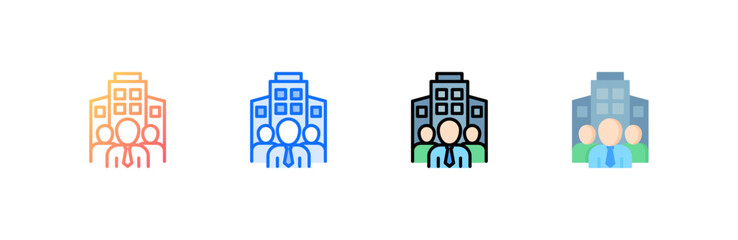 Obraz premium Corporation icon set multiple style collection