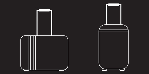 Suitcase outlined and solid icon vector collection. vector illustration of a suitcase