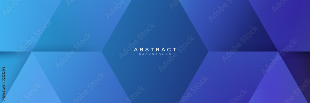 Leinwandbilder Blue abstract background with gradient triangle and hexagon pattern