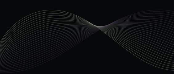 Abstract wave lines in purple green gradient on minimalist background. Futuristic and dynamic look, perfect for tech, digital, and modern design projects.