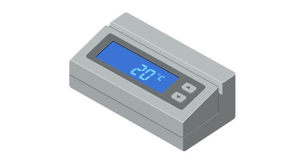 Fototapeta premium Isometric Illustration of a Digital Thermostat Displaying a Comfortable 20 Degrees Celsius