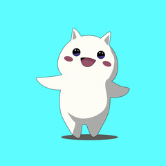 illustration vector graphic of cute ghost cat