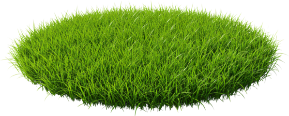 round patch of grass with transparent background