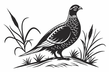 grouse sihouette black vector