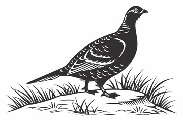 grouse sihouette black vector