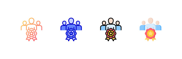 Experts icon set multiple style collection