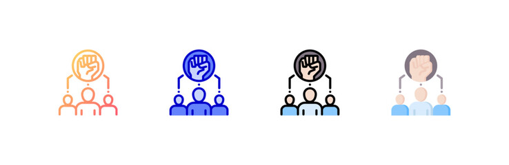 Empowerment icon set multiple style collection