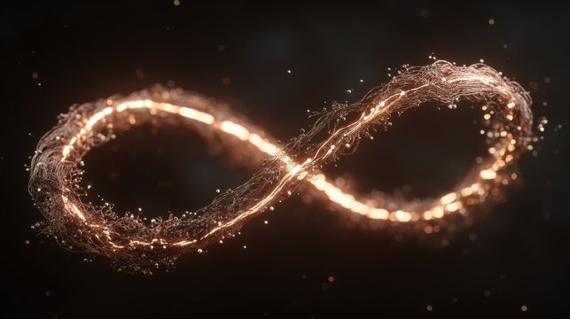 Glowing DNA strand forms a universal equation with floating life forms, symbolizing the unity of biological theory