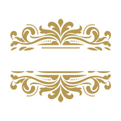 Elegant Golden Ornamental Border with Luxurious Swirls and Classic Flourishes © Design planet1001