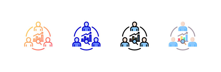 Accountability icon set multiple style collection