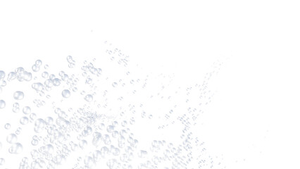 大量の泡、粒子が湧き上がる