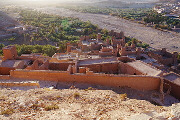 View to ksar Ait Ben Haddou in Atlas Mountains in Morocco