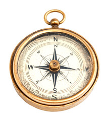 Exploring navigation tools vintage compass antique market collectible item indoor close-up direction isolated on transparent background