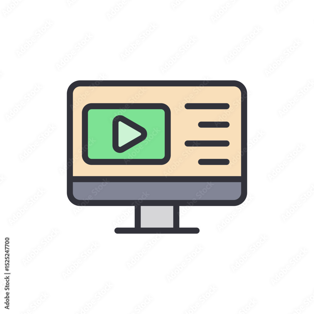 Poster computer screen displaying media playback with interface elements