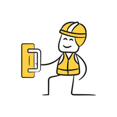 doodle engineer using trowel character