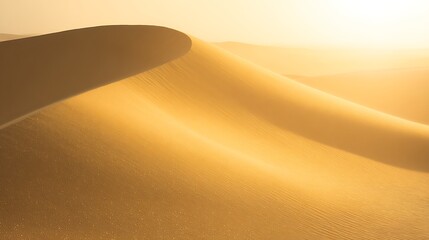 Golden sand dunes in the desert
