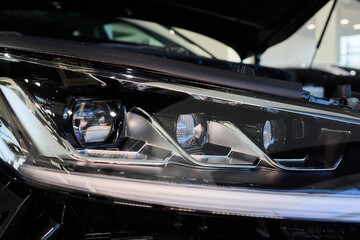 A Detailed Close Up View of an Automotive Headlight Assembly Displaying Quality and Craftsmanship