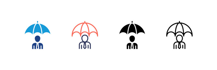 Insurance icon set multiple style collection