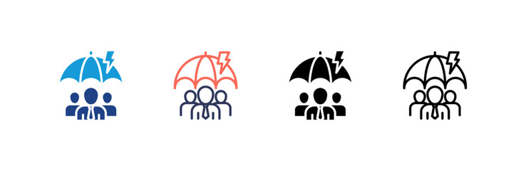 Protection icon set multiple style collection