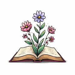 book with flowers