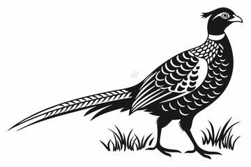 pheasant sihouette black vector