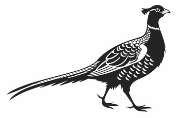 pheasant sihouette black vector