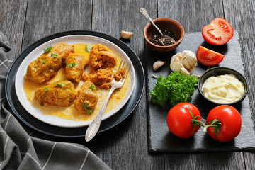 cabbage rolls with quinoa and ground meat filling