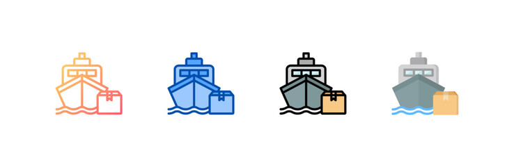 Obraz premium Cargo icon set multiple style collection